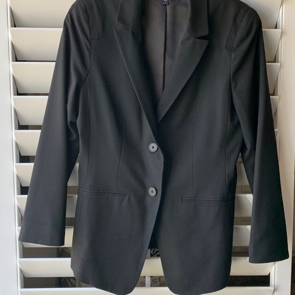 GAP Black Lined Fitted Blazer Jacket - Picture 4 of 8